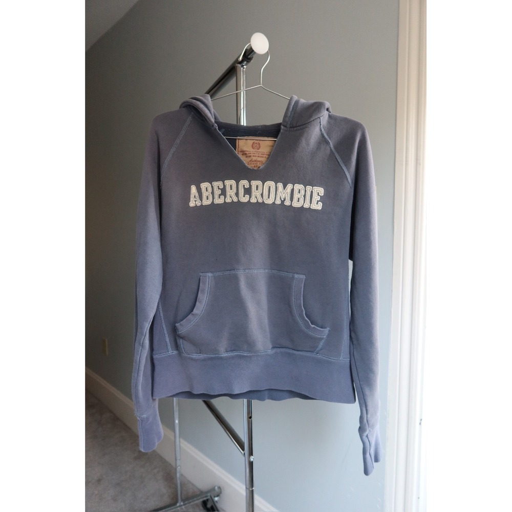 Abercrombie‎ & Fitch Y2K Blue Pullover Hoodie Sweatshirt Spell Out